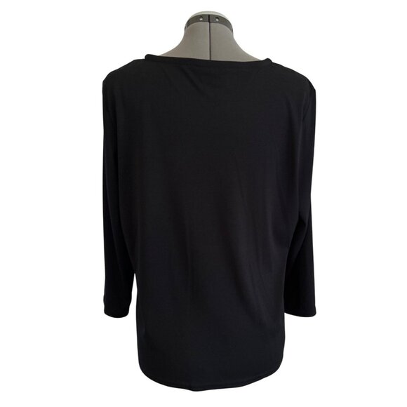 Vtg Kathy Lee Collection Womens Large Black Long Sleeve Button-Up Cardigan - Picture 3 of 7